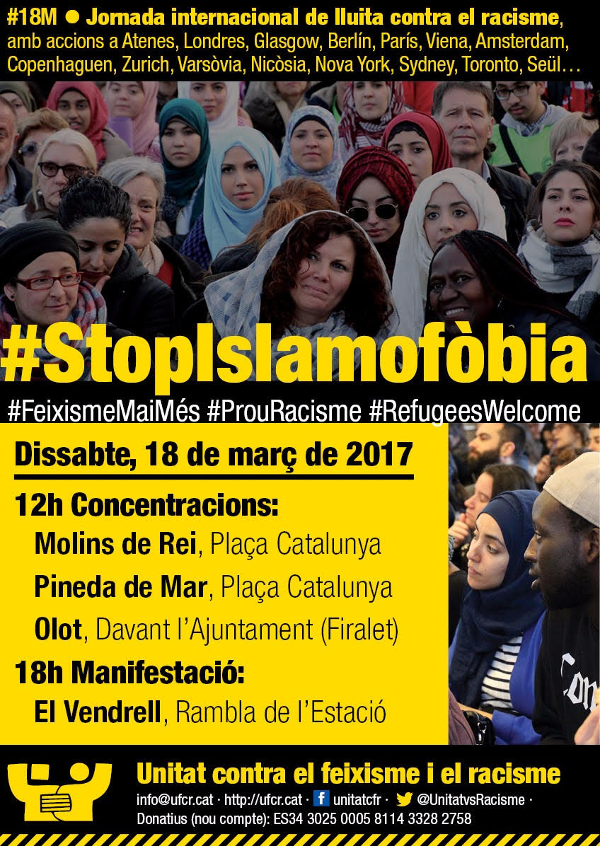 Cartell amb les poblacions catalanes on s'ha fet la convocatòria