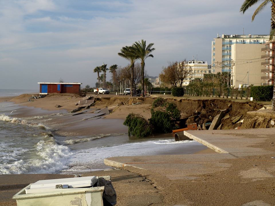 El passeig, afectat pel temporal