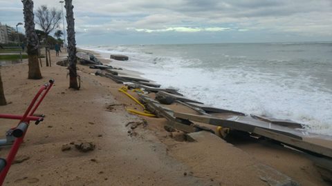 Efectes del temporal a la façana marítima