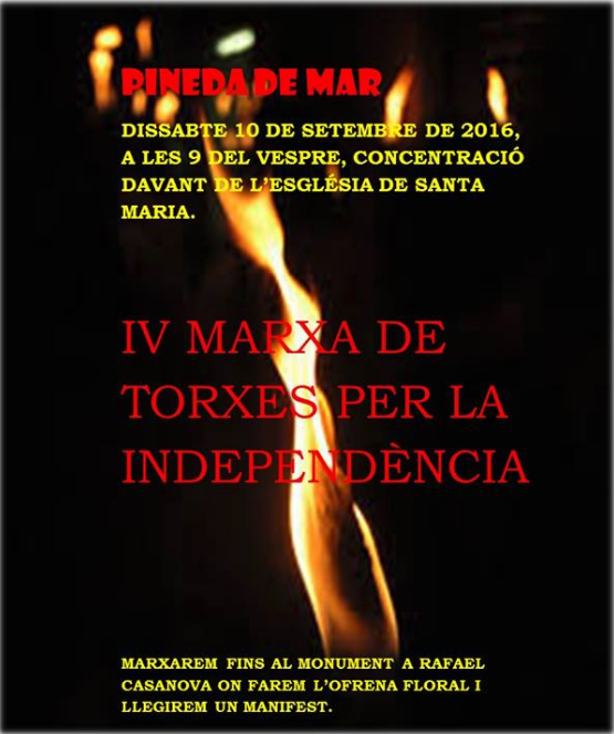 Pineda de mar marxa amb torxes per la independència