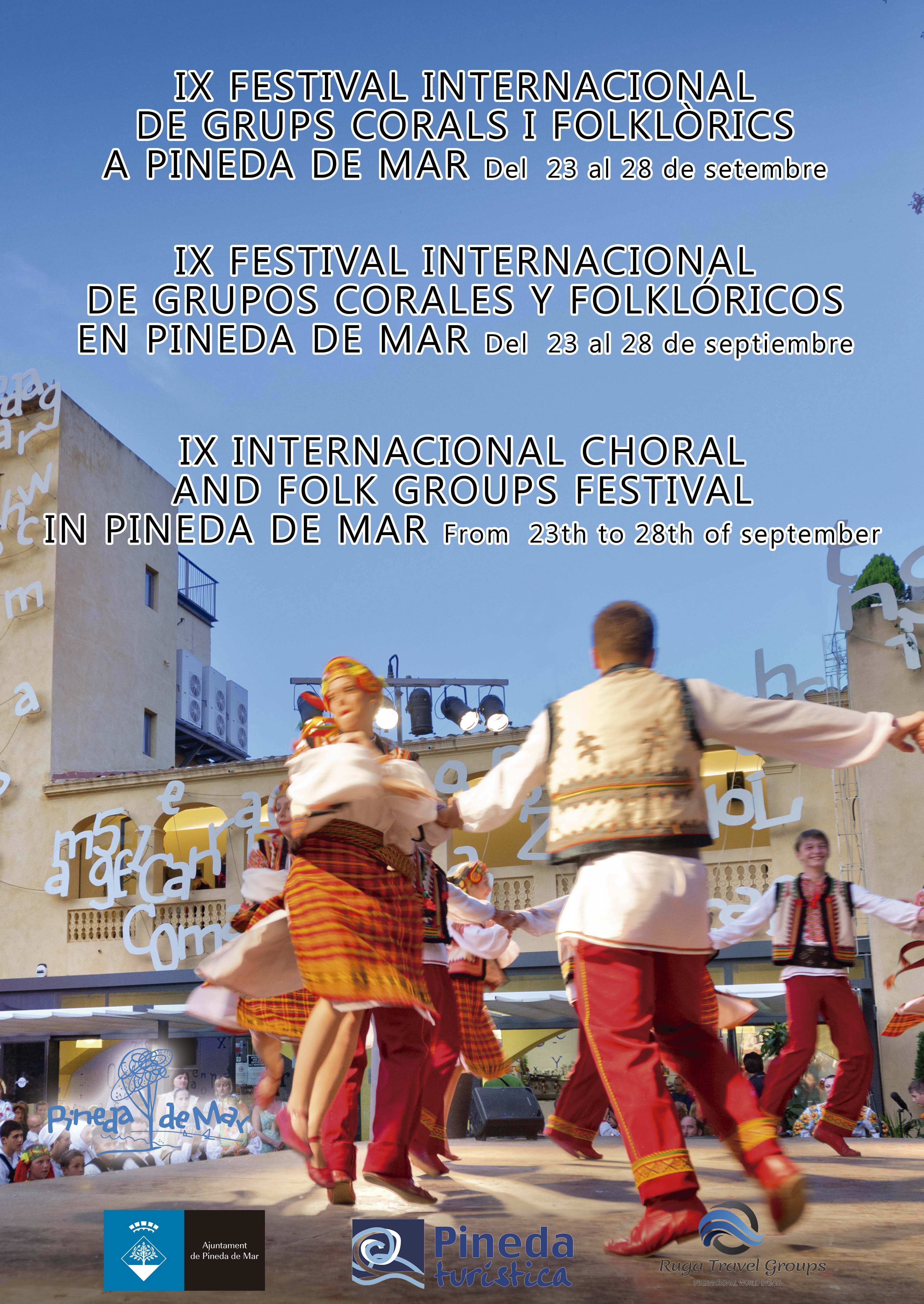 Cartell IX Festival Internacional de Grups Corals i Folklòrics a Pineda